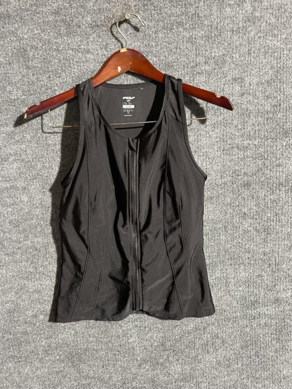 Tala Tank Top Womens Large Black Scoop Neck Full Zip Athletic Stretch Running